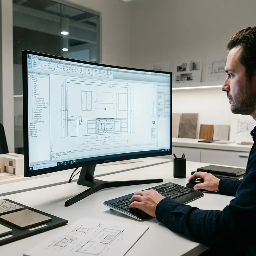 Conception de A à Z de cuisine sur plans