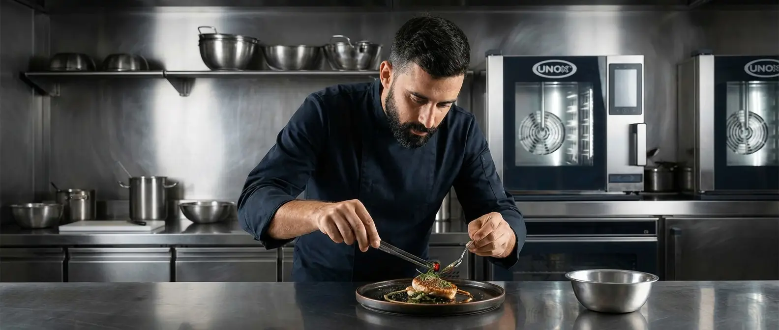 Démonstration matériel horeca en showroom UNOX